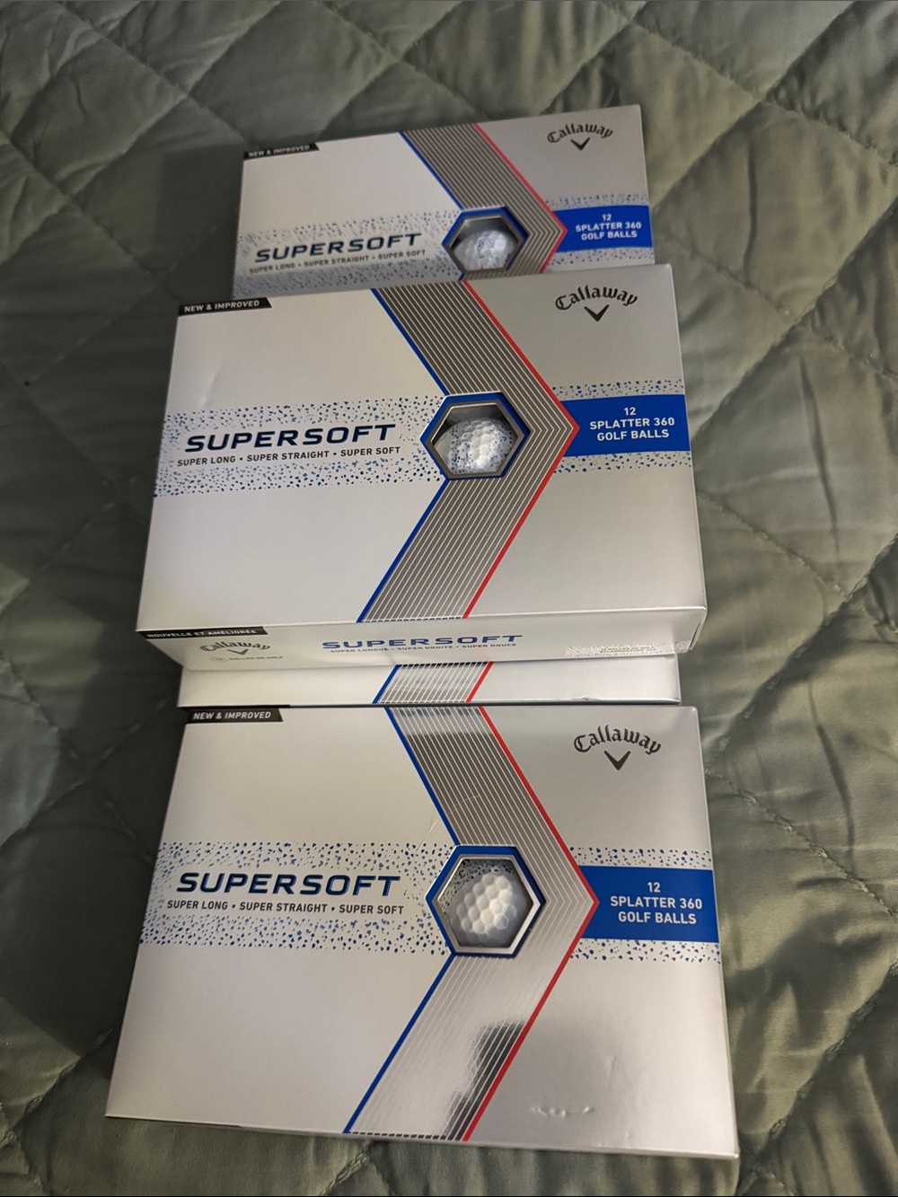 Callaway Supersoft Golf Ball Boxes - White with Blue & Red Accents 48 golf balls
